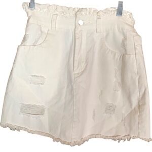 Hayden LA distressed paperback denim jean skirt Size Small White